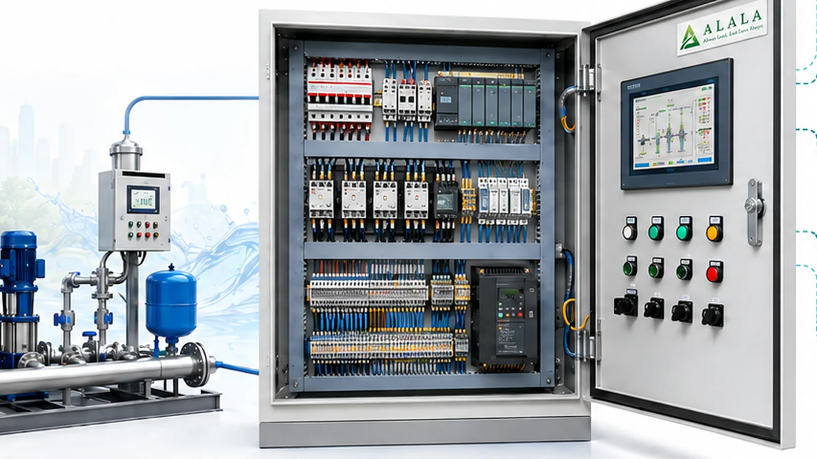 ALALA control and power panel for a water pumping system