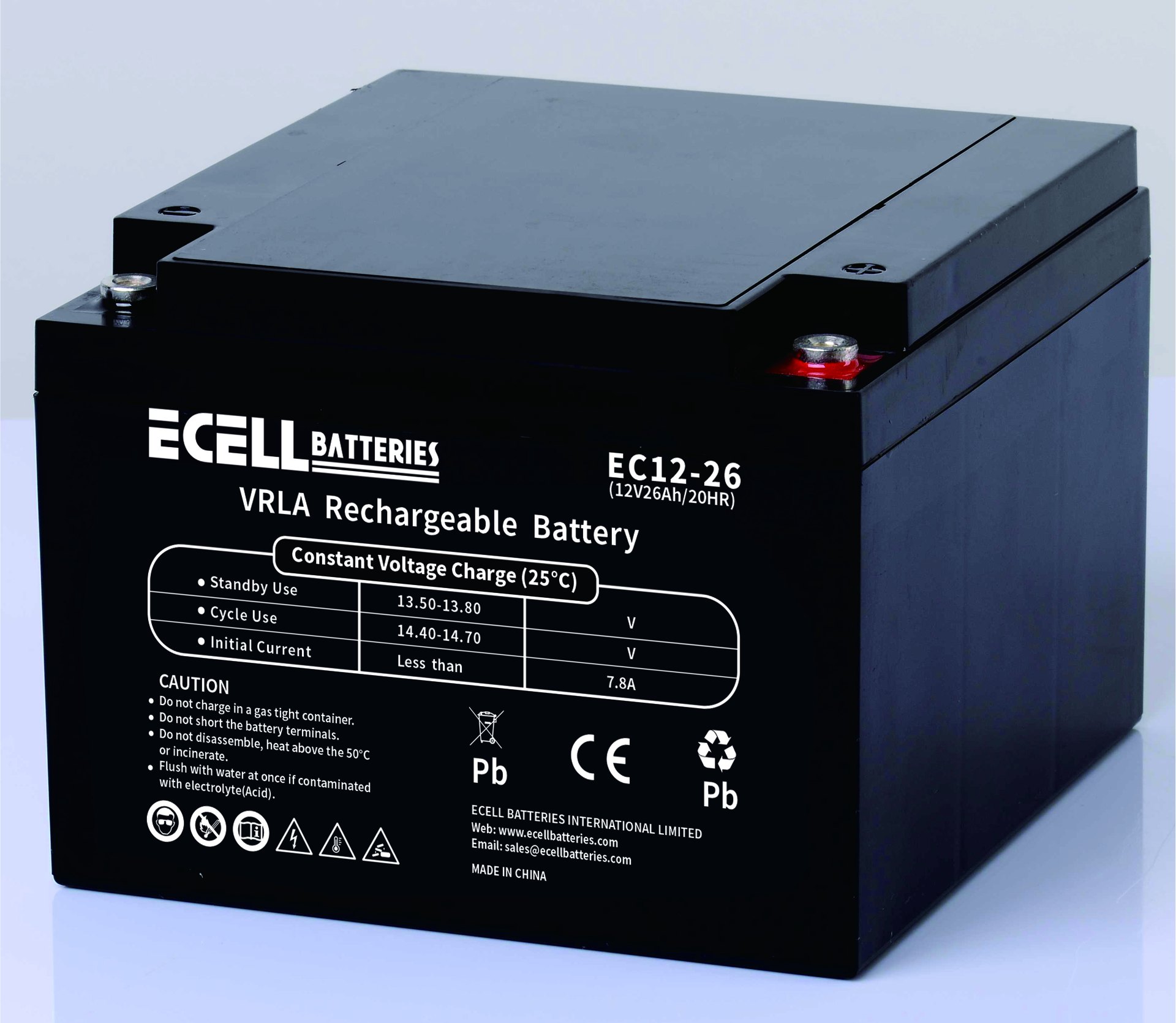 EC12-26H, 12V 26AH 7.8A 竖端子01