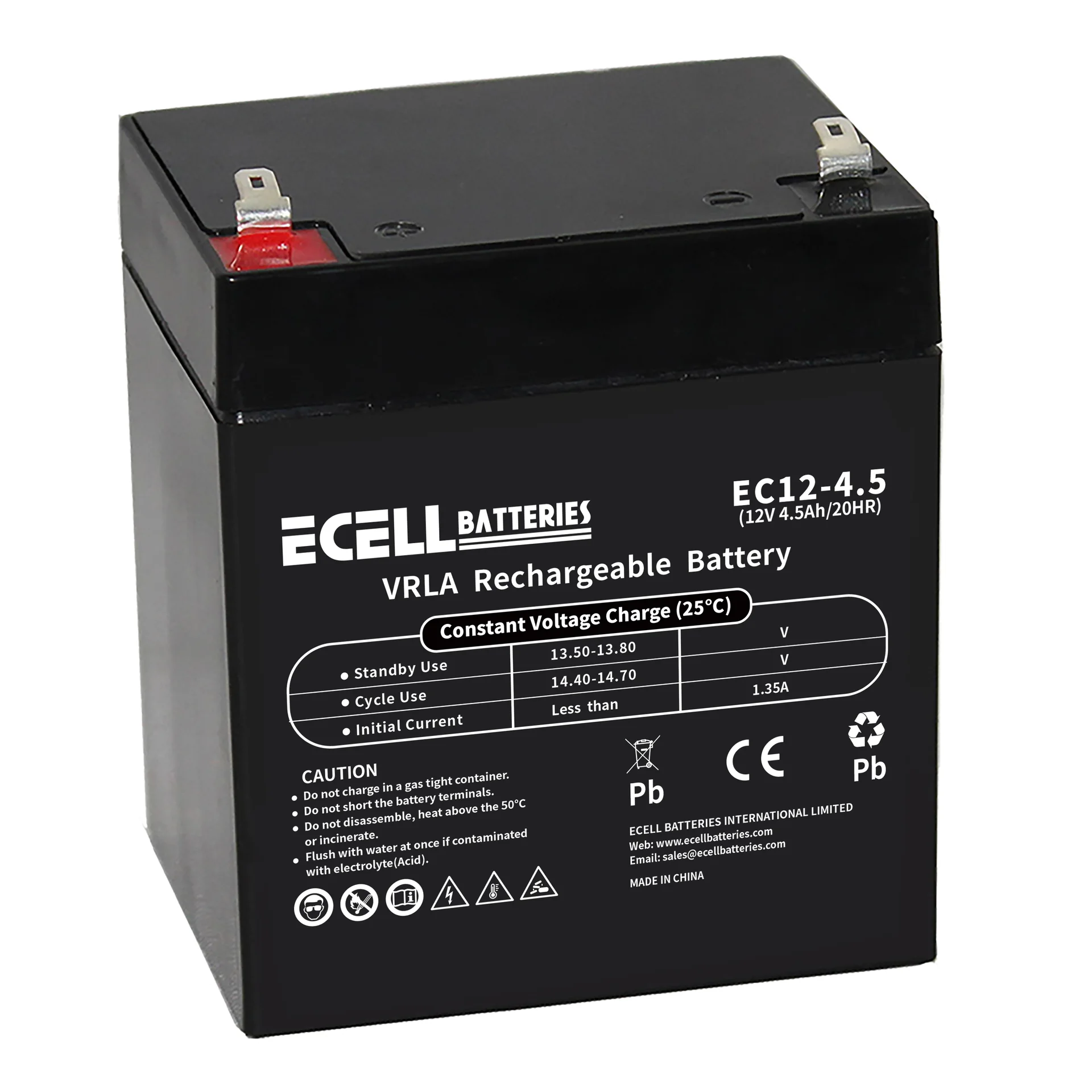 EC12-4.5, 12V 4.5AH 20HR 1.35A 01