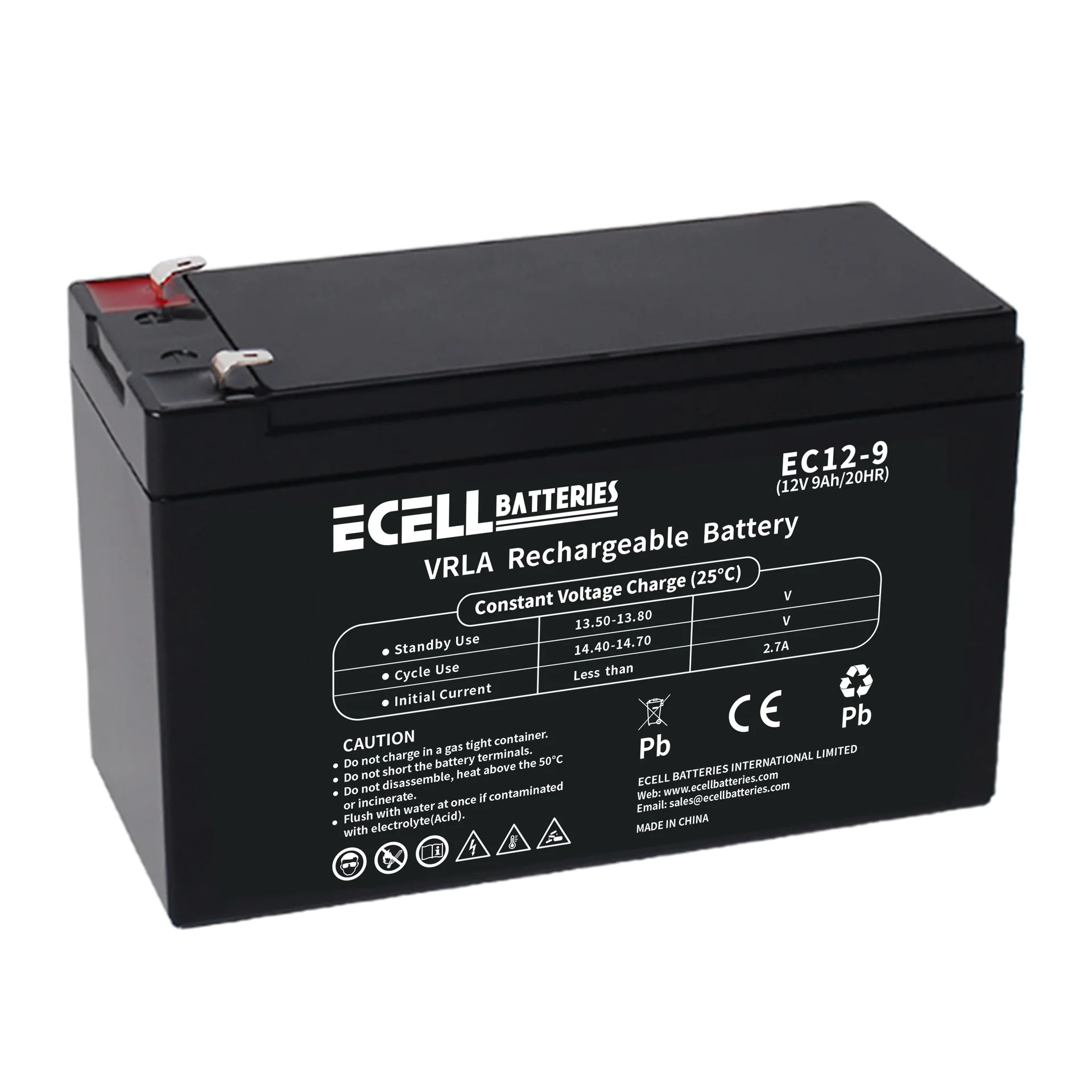 EC12-9, 12V9AH 20HR 2.7A
