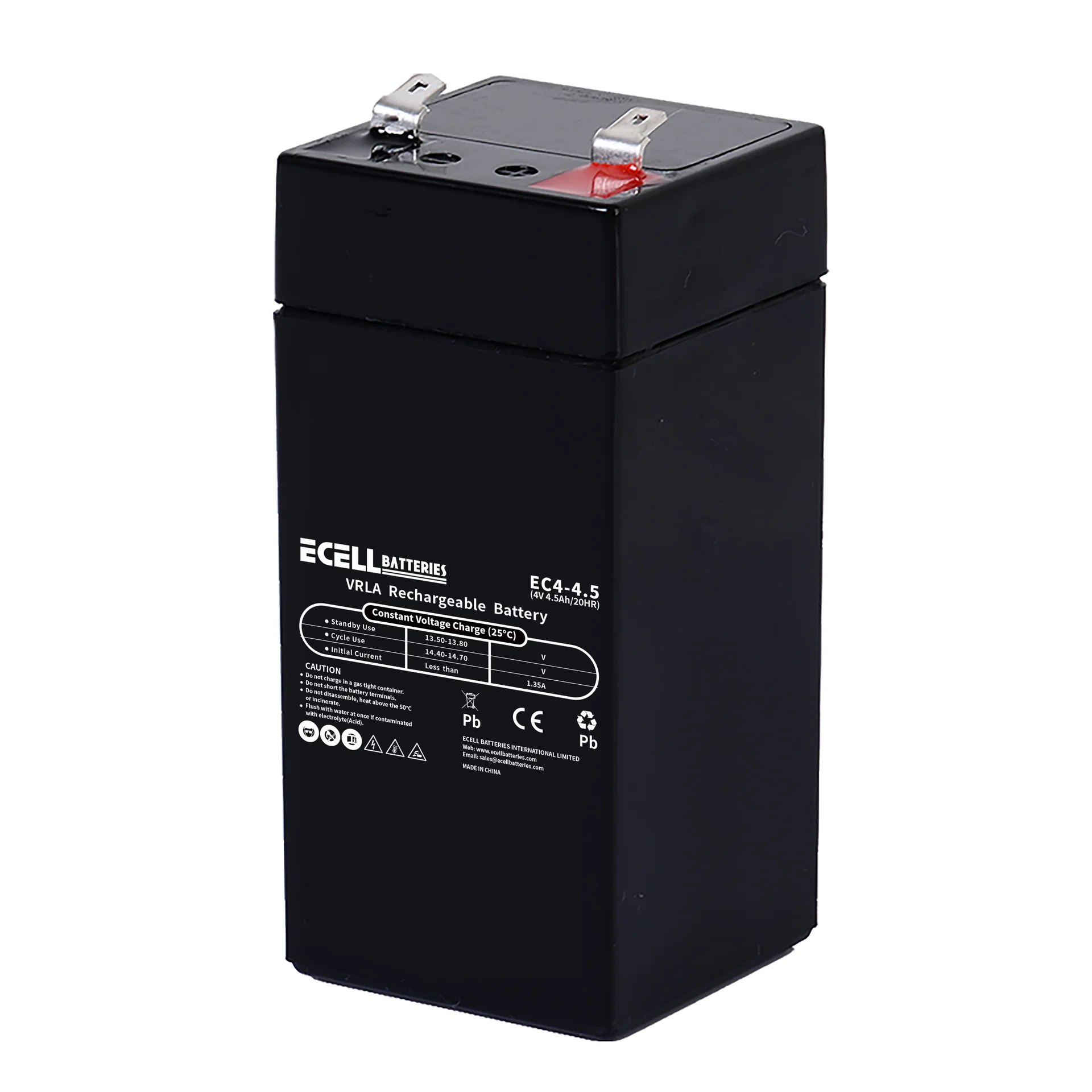 EC4-4.5, 4V 4.5AH 20HR, 1.35A